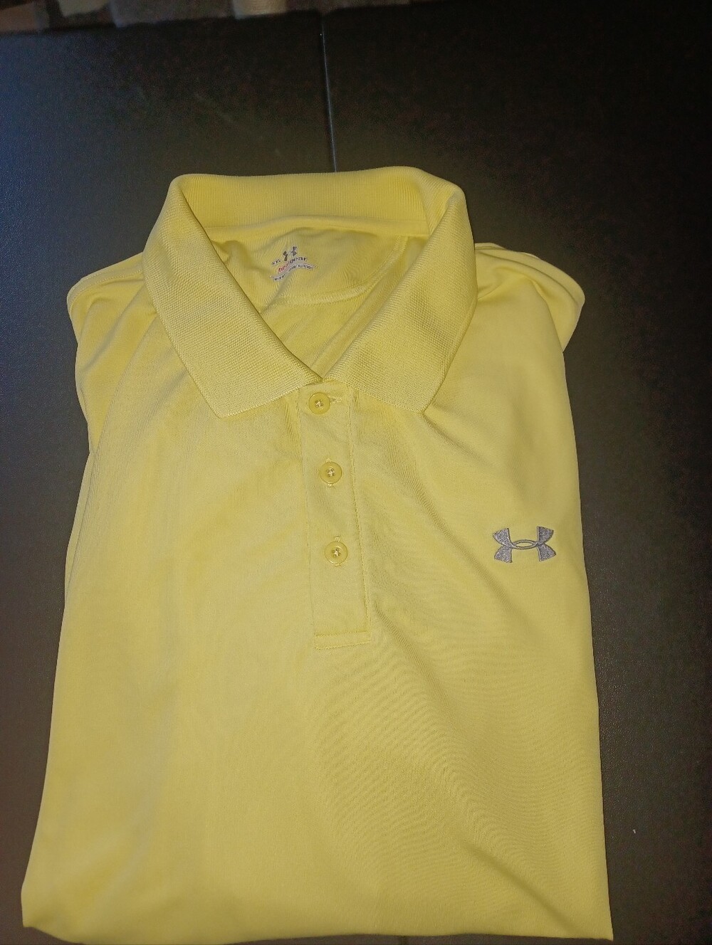 Under Armour Heat Gear Polo Golf Shirt Big Mans Size 2XL Yellow 2X Perfect
